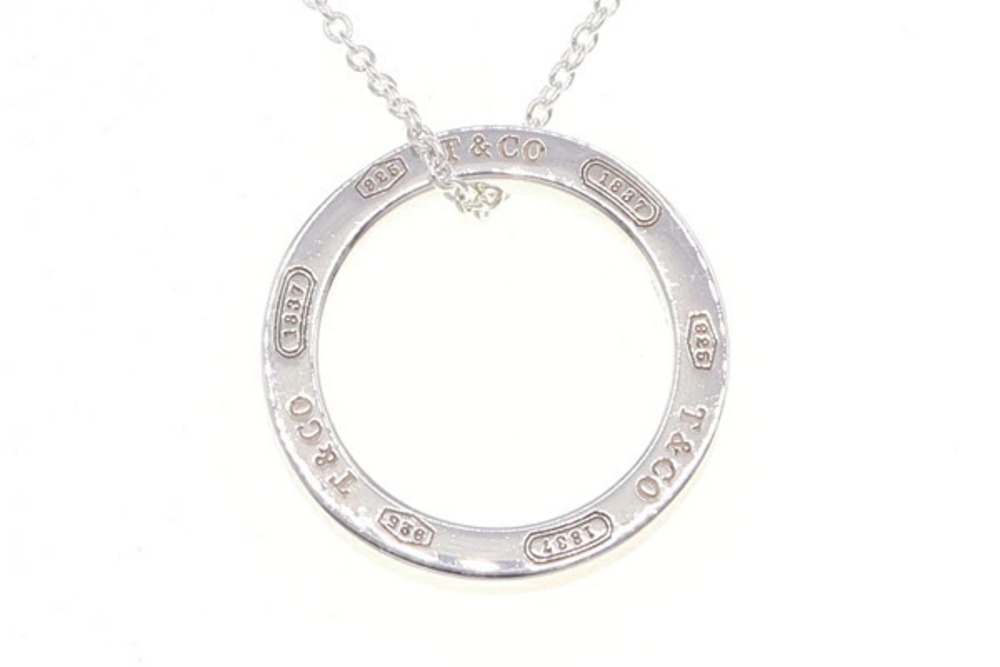 Tiffany Co Necklace Circle Pendant SV Sterling Silver Choker Accessory Silver